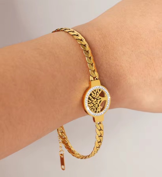 Gold Plated Tree Of Life Bracelet