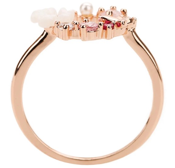 Rose Gold Plated Sterling Silver Floral Wreath Ring