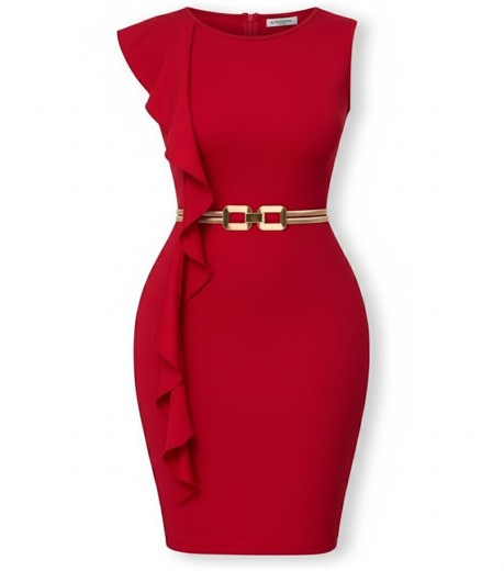 Women's  Scarlet Cascade Ruffle Dress