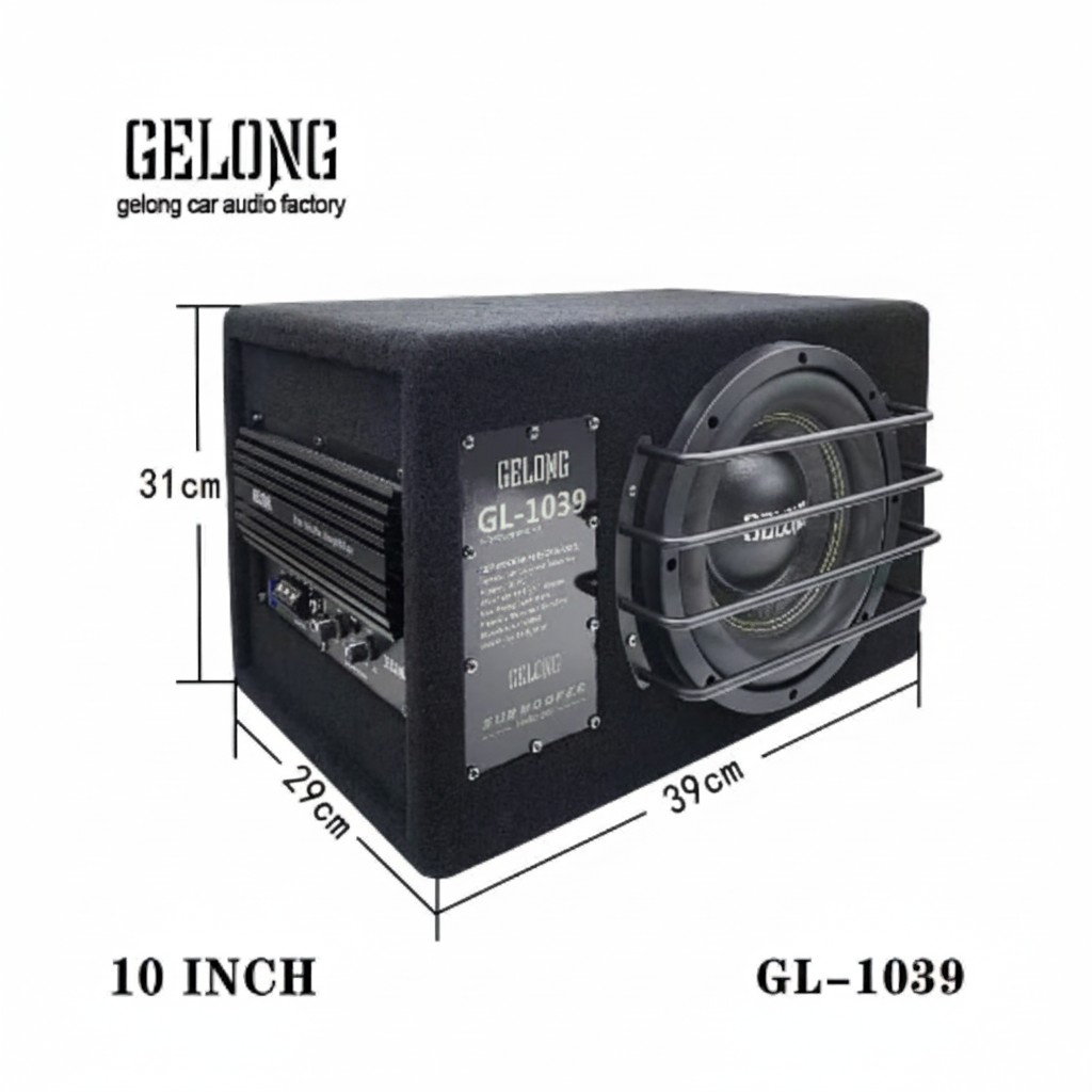 Subwoofer Bass Box with Built in Amplifier 10"