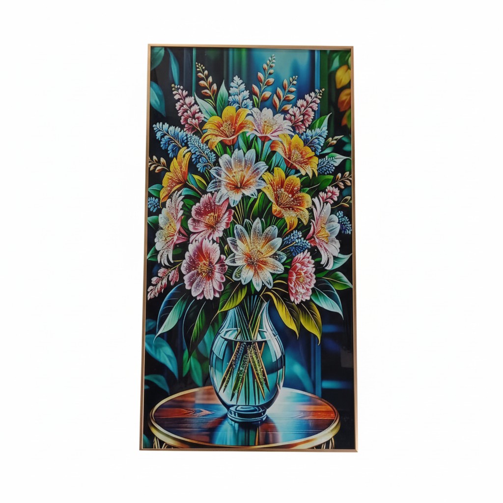 Midnight Bloom Radiance - Wall Mounted Art with Led Light