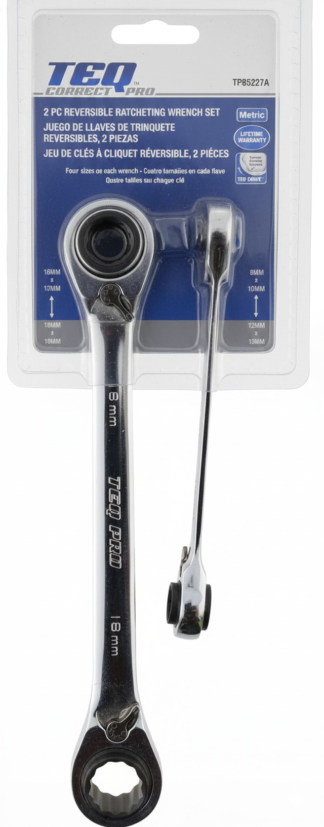 TEQ Correct Pro: 2-Piece Reversible Ratcheting Wrench Set 2MM]PART #TP85227A [1SAE]PART #TP85900A