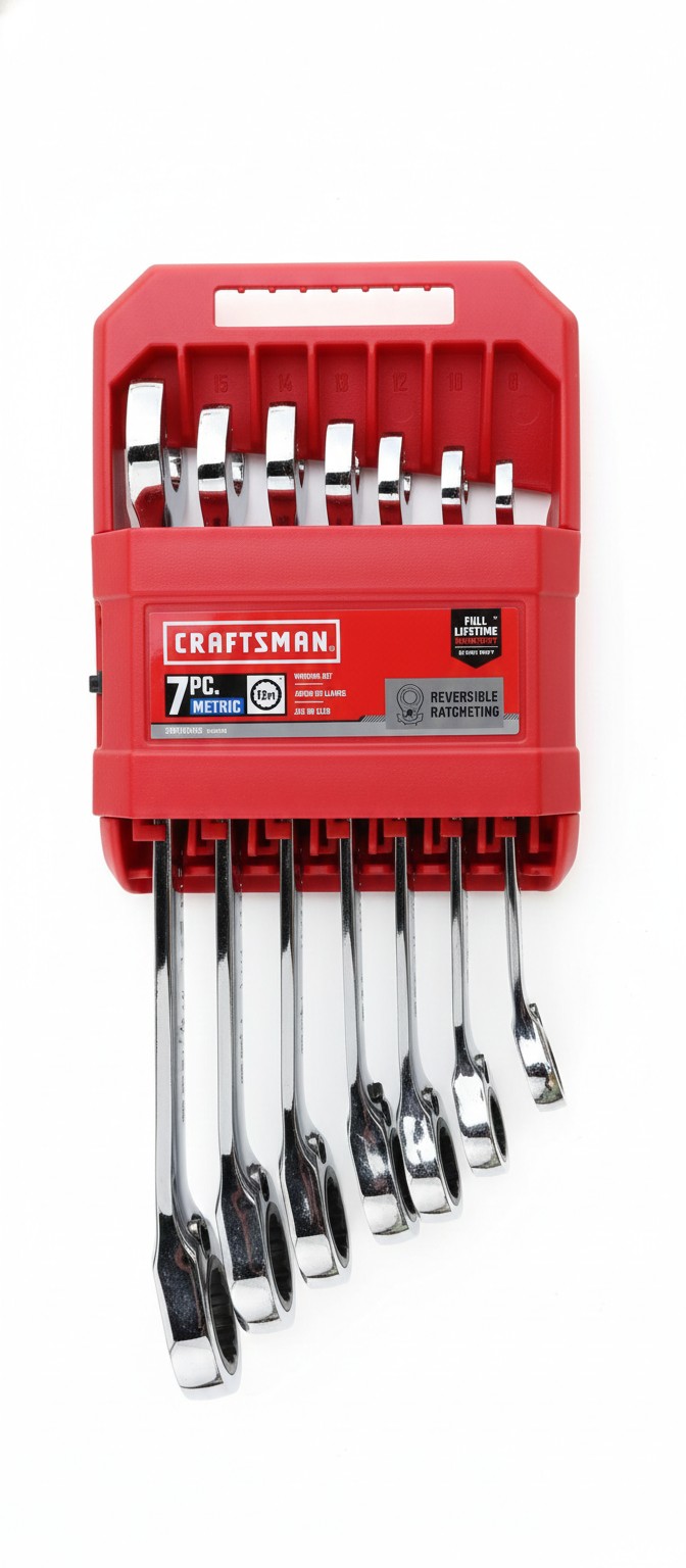 CRAFTSMAN 7-Piece Metric Reversible Ratcheting Wrench Set part #CMMT87023