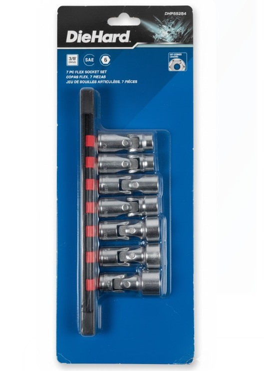 DieHard 7-Piece 3/8-inch Drive SAE Flex Socket Set #DHP55254