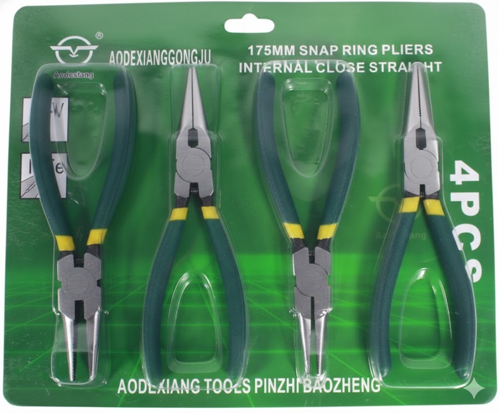 Aodexianggongju 4-Piece Snap Ring Pliers Set (175mm)