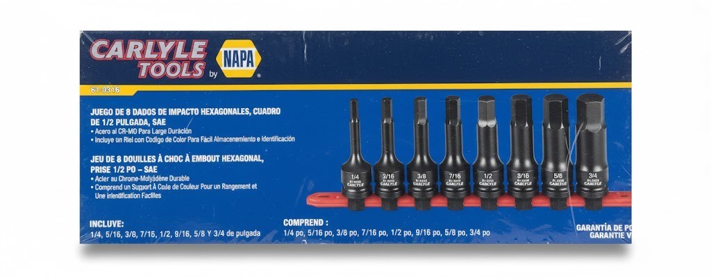 Carlyle Tools by NAPA 8-Piece SAE Hex Head Impact Driver Socket Set part #61-0316