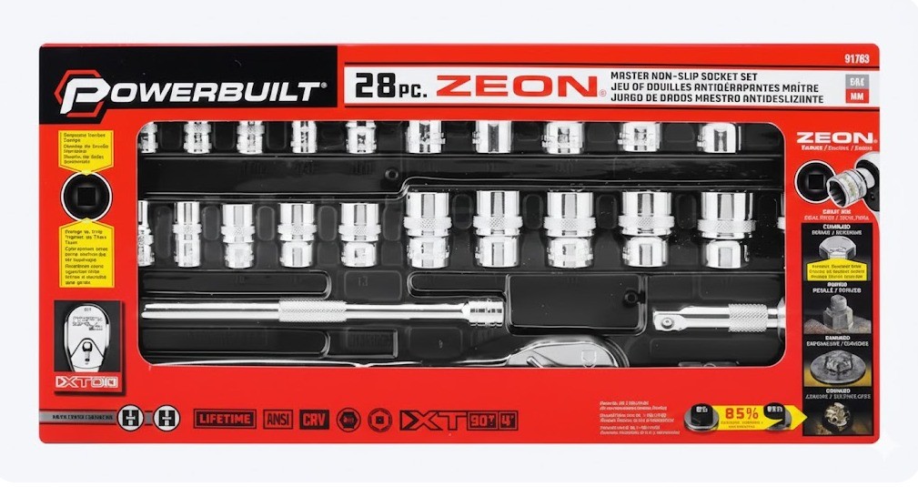 Powerbuilt 28-Piece Zeon Master Non-Slip Socket Set Model #941763