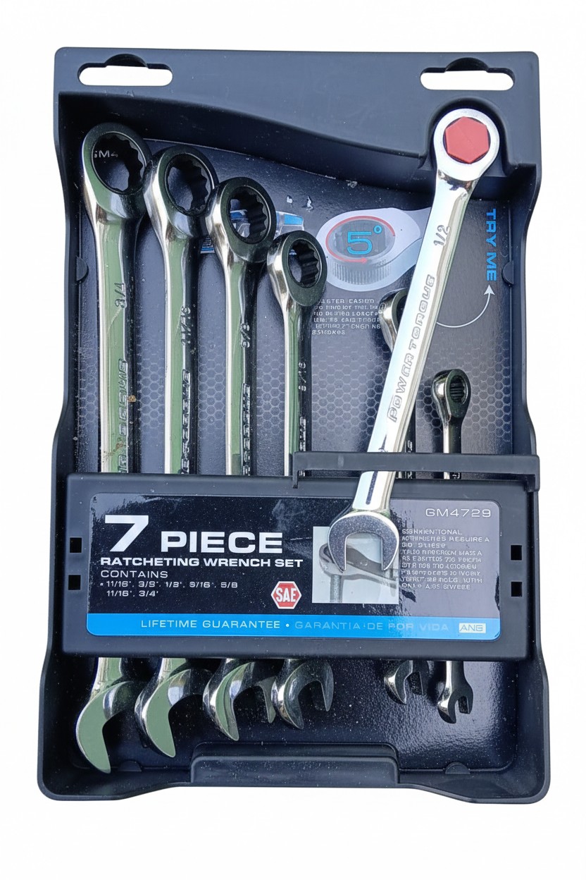 7-Piece Ratcheting Wrench Set [4SAE]PART #GM4729[3MM]PART #GM4730