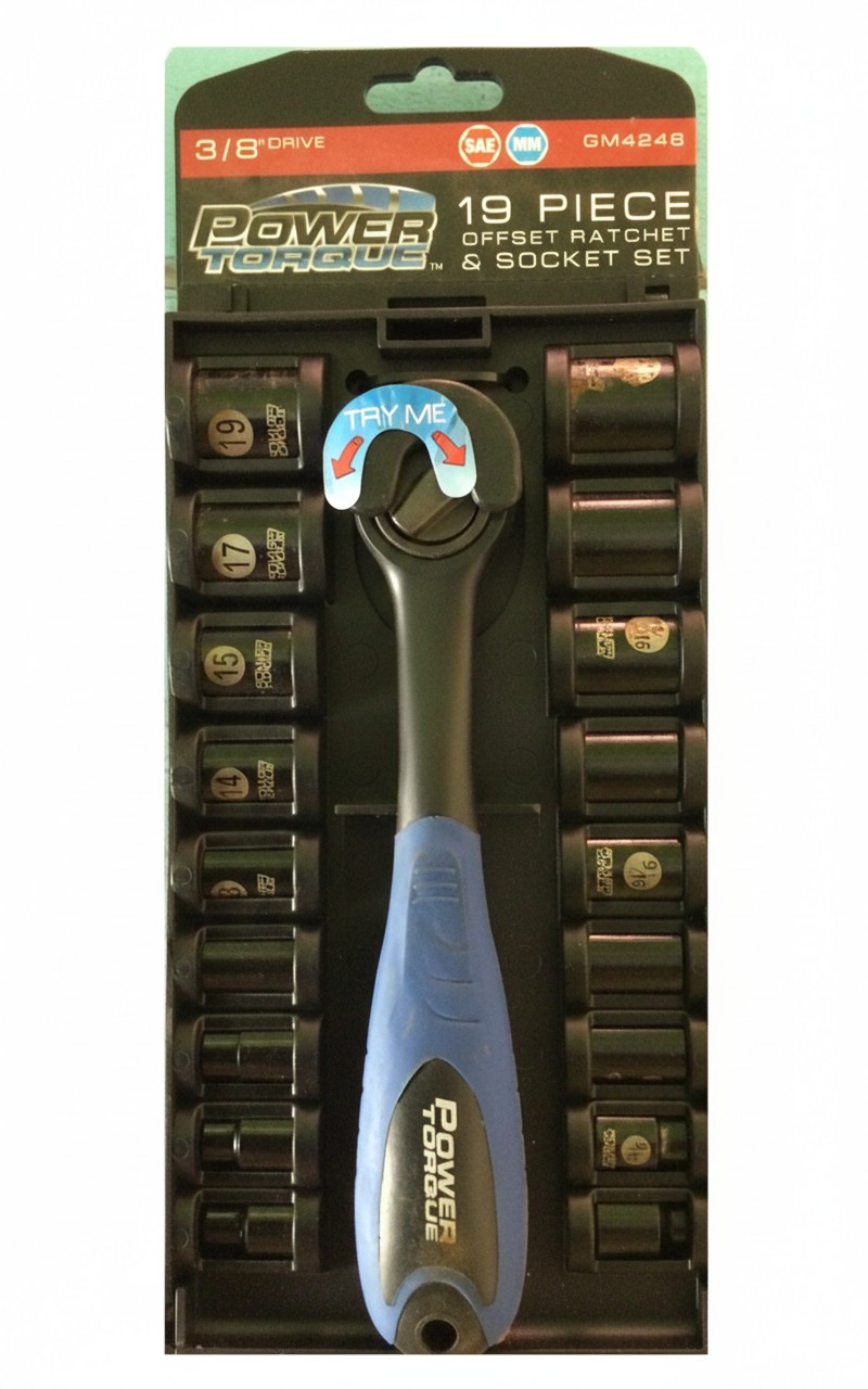 Power Torque 19-Piece 3/8" Drive Offset Ratchet & Socket Set Model Number: GM4246