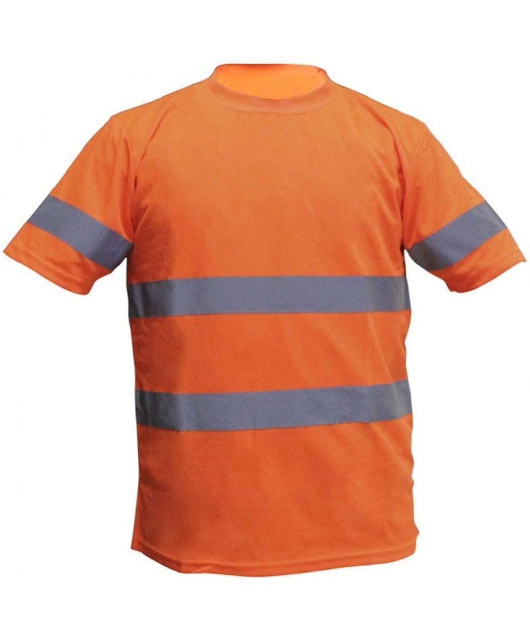 Sweater In Dry-Fit Fabric Round Neck Short Sleeves Orange With Reflective Tape
