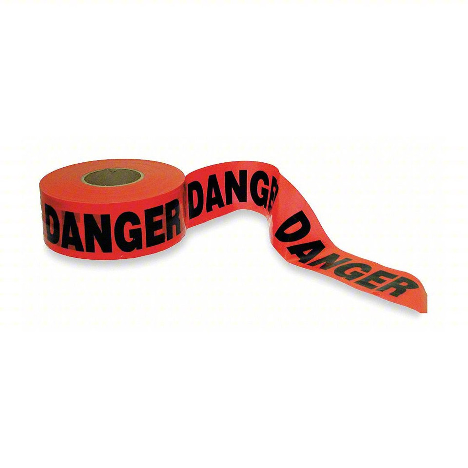 Red Danger Barricade Tape, 3" X 1000'