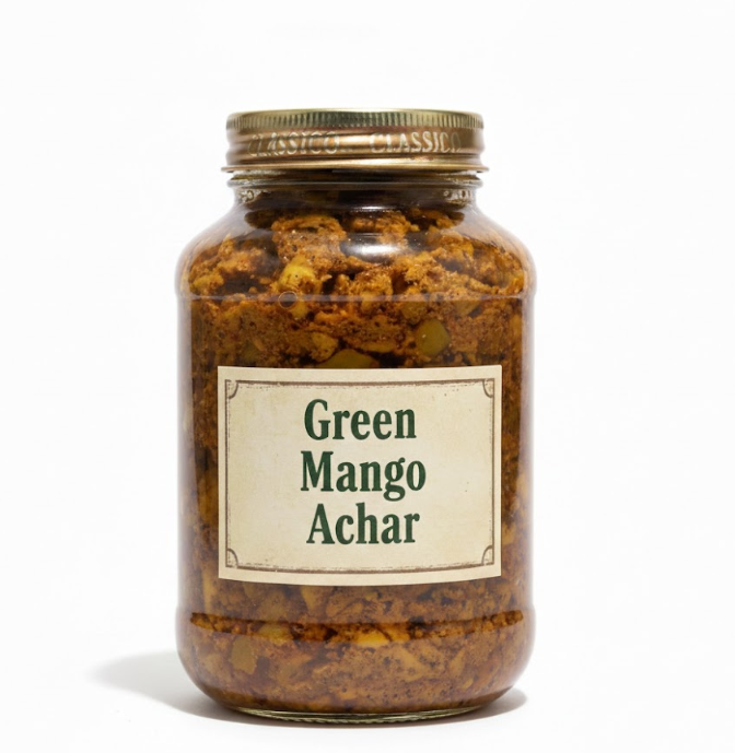 Authentic Homemade Green Mango Achar – Traditional Spicy & Tangy Mango Pickle (500g)