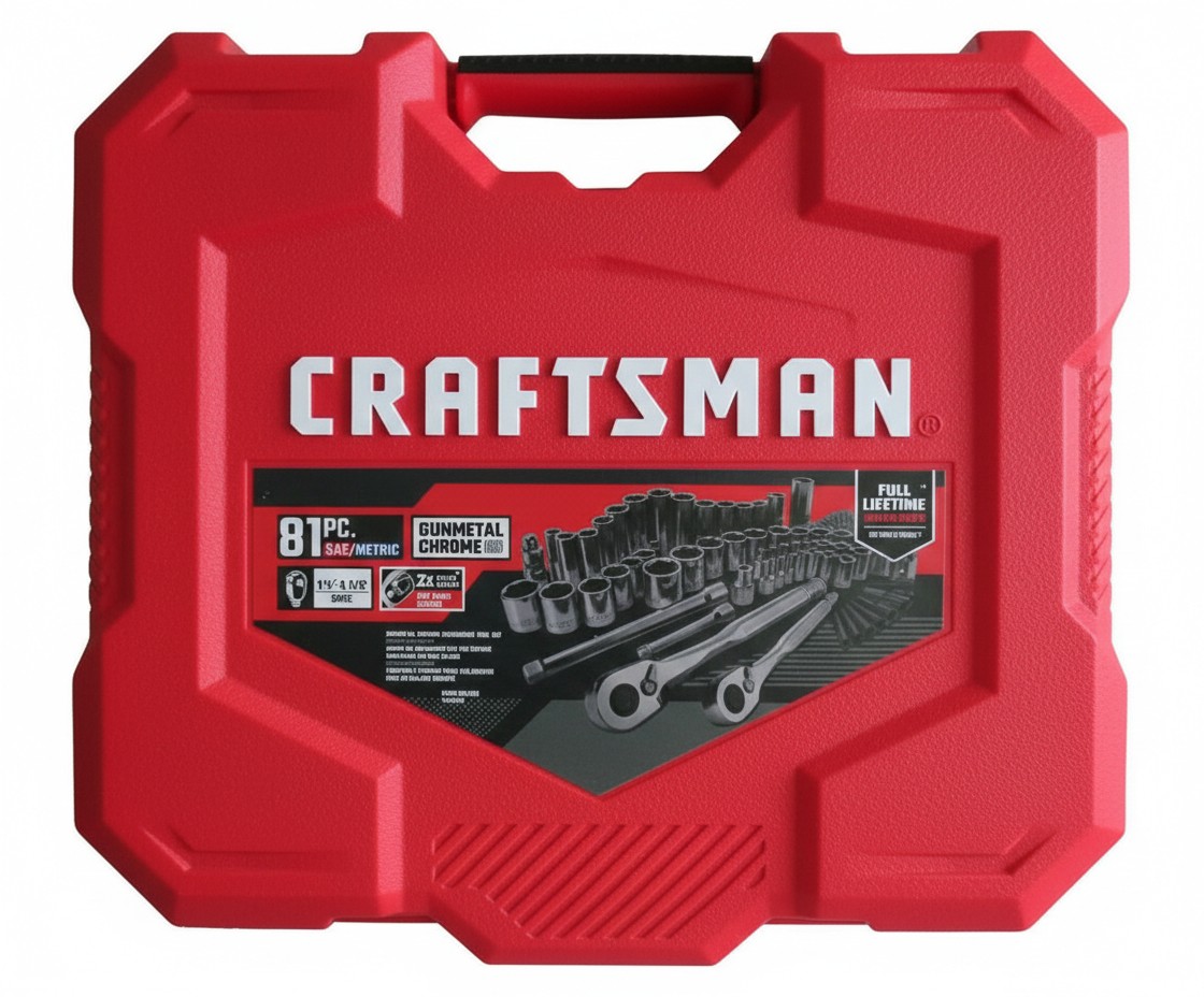 Craftsman 81-Piece SAE/Metric Gunmetal Chrome Mechanics Tool Set part #CMMT82335