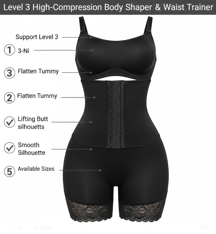 Level 3 High-Compression Full Body Shaper & Waist Trainer