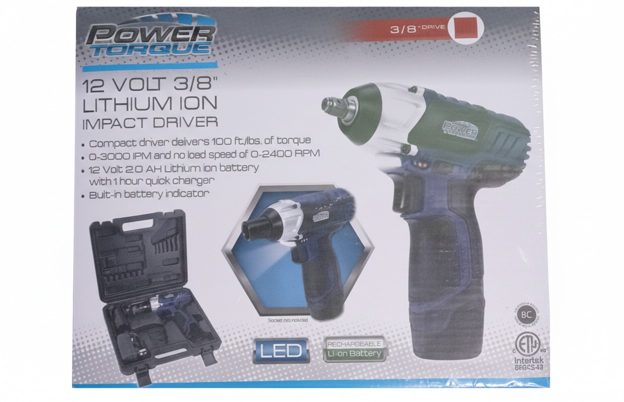 Power Torque 12 Volt 3/8" Drive Lithium-Ion Impact Driver part #PTT0003