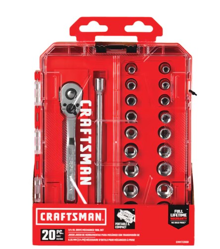 CRAFTSMAN 20-Piece 1/4-in Drive Mechanics Tool Set part #CMMT12008