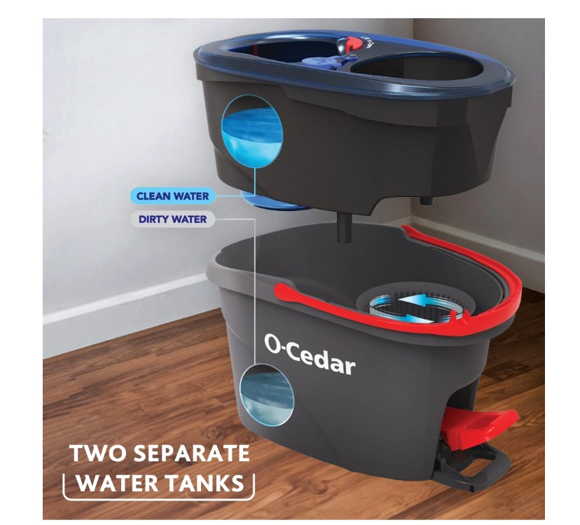 O-Cedar EasyWring™ RinseClean™ Microfiber Spin Mop & Bucket System.