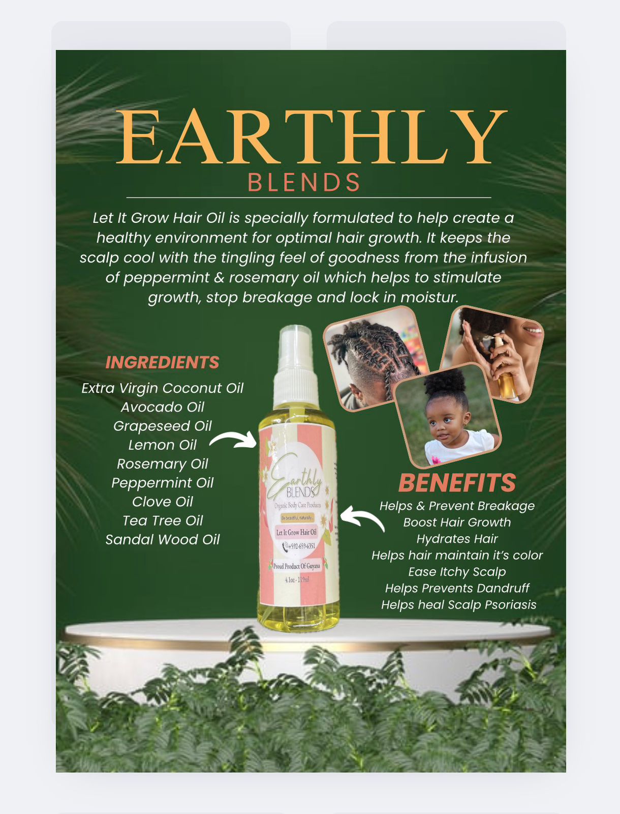 Earthly Blends "Let It Grow" Hair Oil