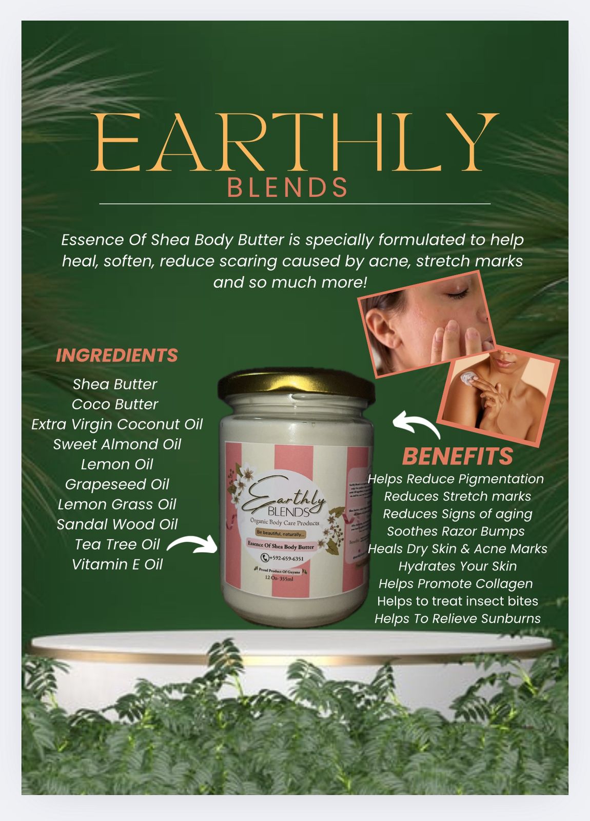 Earthly Blends Essence Of Shea Body Butter 12oz