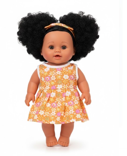 12-inch Baby Doll in Sunny Floral Gathered Dress