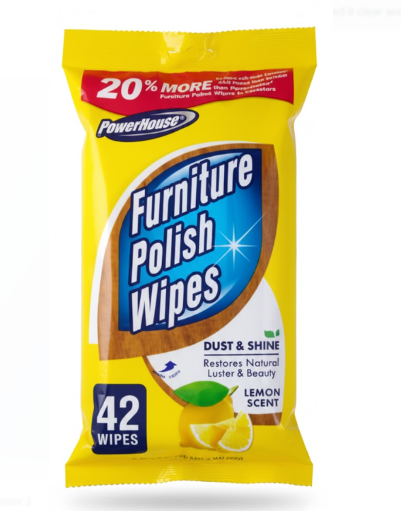 Homebright Furniture Polish Wipes Lemon Scent