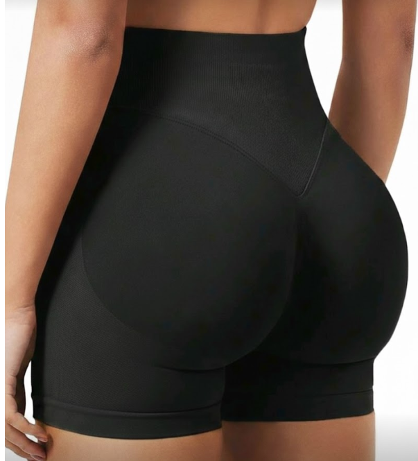 High-Waist Scrunch Butt Lifting Yoga Shorts - Size Medium