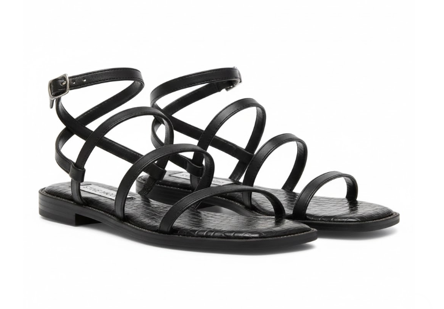 Steve Madden Black Strappy Gladiator Sandals