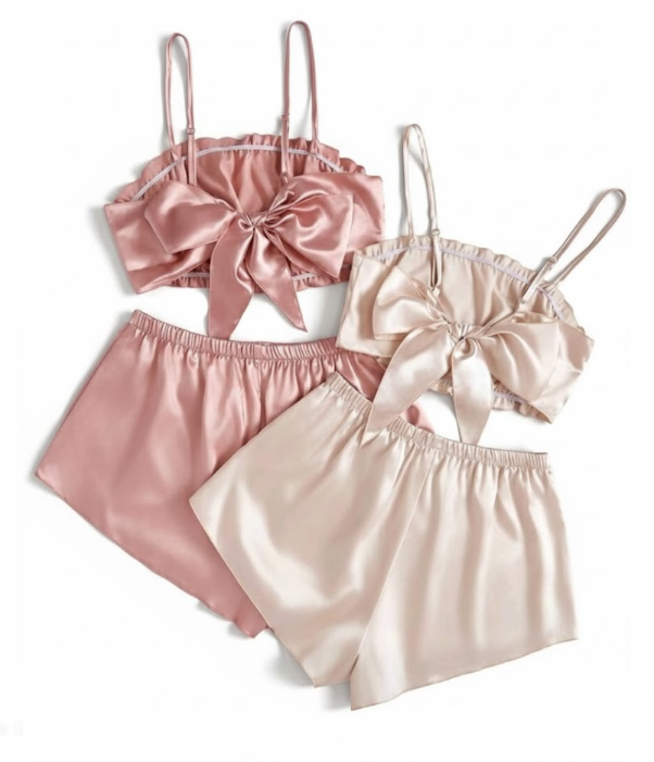 Women’s Satin Bow Sleepwear Set