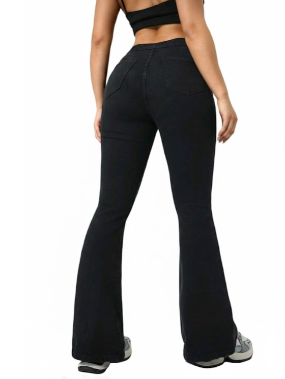High-Rise Black Flare Jeans