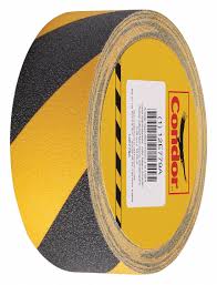 Condor Striped Black/ Yellow Anti Slip Tape 2" X 60 Ft. 60 Grit Aluminum Oxide, Acrylic Adhesive