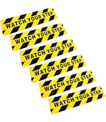 Striped Black/Yellow Watch Your Step 6 In. X 24 In. Sign