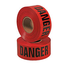 Red Danger Barricade Tape, 3" X 1000'