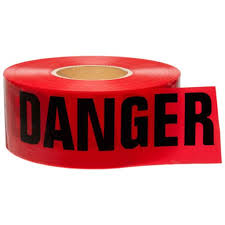 Red Danger Barricade Tape, 3" X 1000'