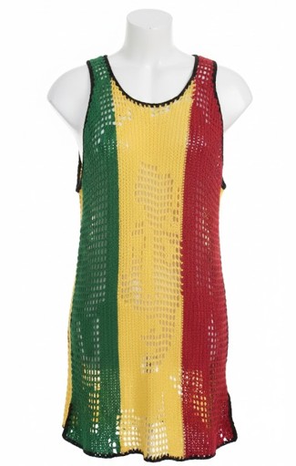 Pan-African Stripe Mesh Tank