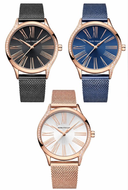 MF0259L Women’s Stainless Steel Mesh Strap Quartz Watch