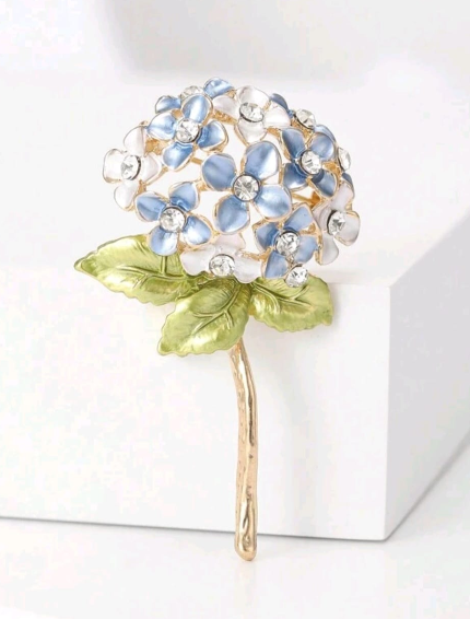Hydrangea Garden Enamel Brooch