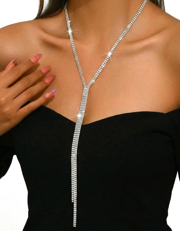 Radiance Cascading Crystal Lariat Necklace
