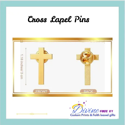 Gold Cross Lapel Pins