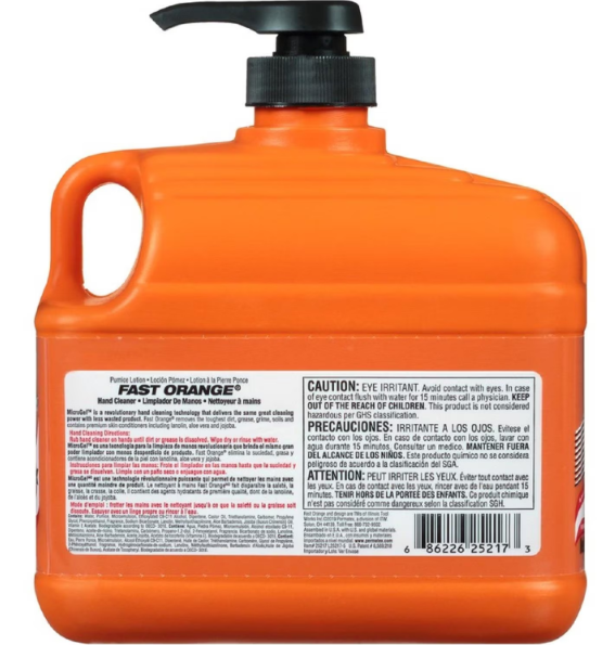 Fast Orange Hand Cleaner 64 Fl Oz 1.8 L
