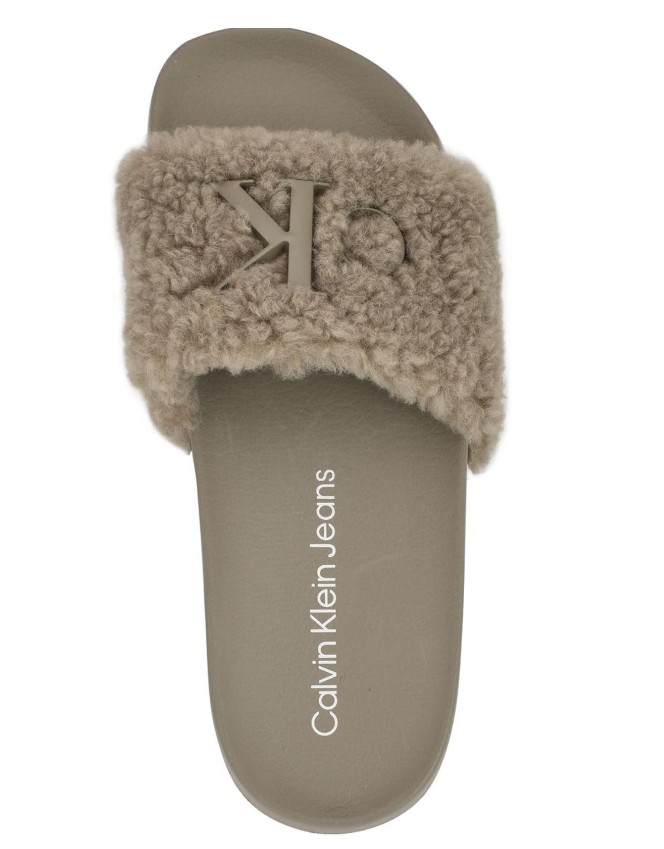Calvin Klein Jeans Faux Fur Slide Sandals