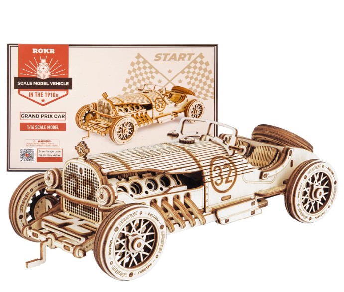 ROKR 1:16 Scale Grand Prix Car (MC401) – Mechanical Wooden 3D Puzzle