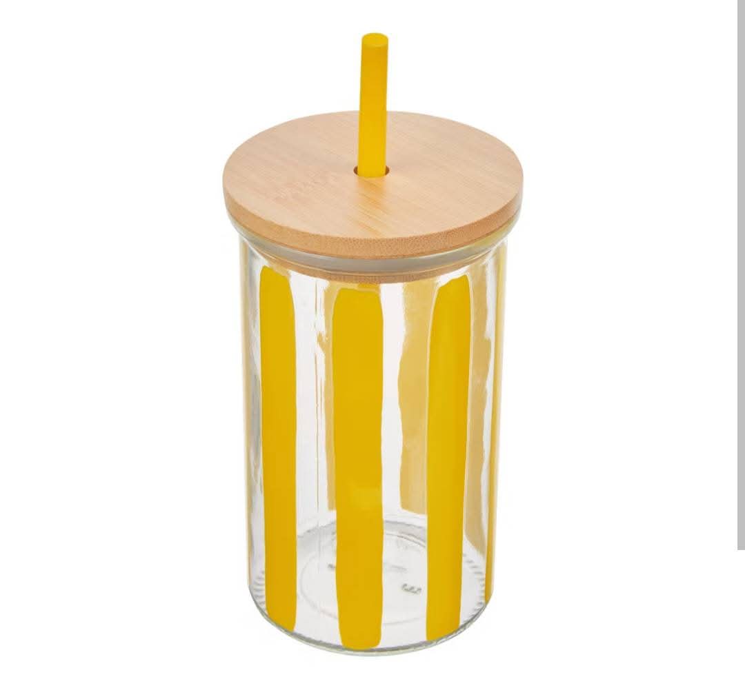 Glass Tumbler with Bamboo Lid