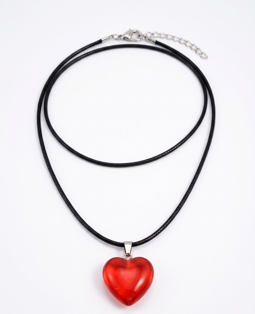 Radiant Red Heart Pendant Necklace