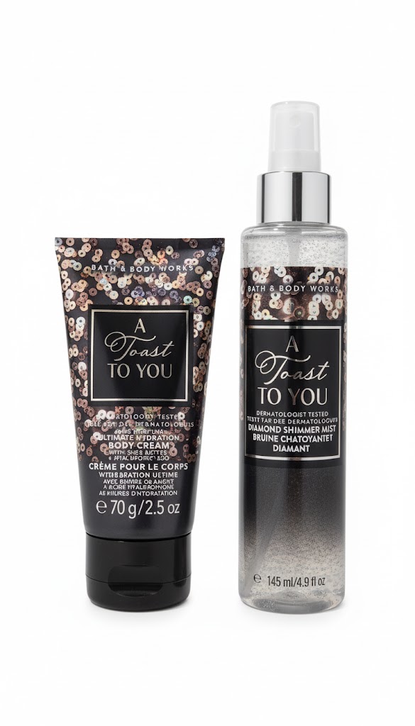 A Toast to You Body Cream 2.5 oz & Diamond Shimmer Mist 4.9 fl oz