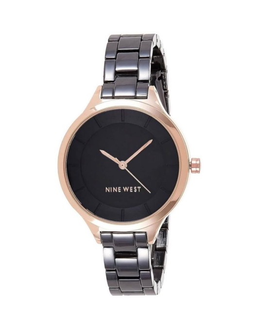 Nine West Women’s Rose Gold & Gunmetal Link Watch