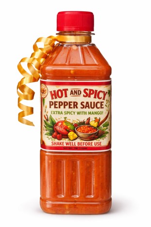HOT AND SPICY Pepper Sauce Extra Spicy with Mango!