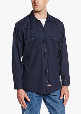Dickies Navy Blue Long Sleeve Shirt With Reflective Strips