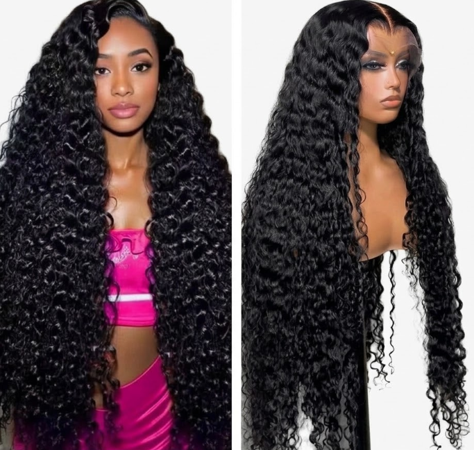 Luxury Deep Wave Human Hair Wig – 13x4 Lace Front, Thick 210% Density, Natural Hairline