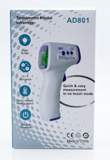 AD801 Non-Contact Digital Infrared Forehead Thermometer – Professional Grade Medical-Style Thermal Scanner for Kids and Adults – Instant Read & Fever Alarm