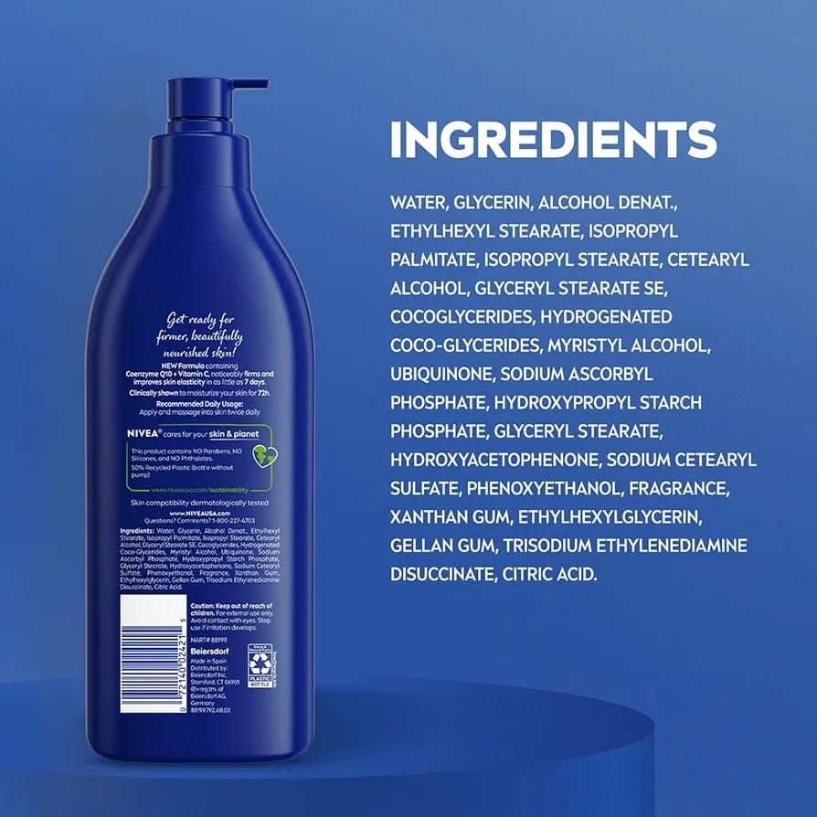 NIVEA Skin Firming Nourishing Hydration Body Lotion (with Q10 + Vitamin C)
